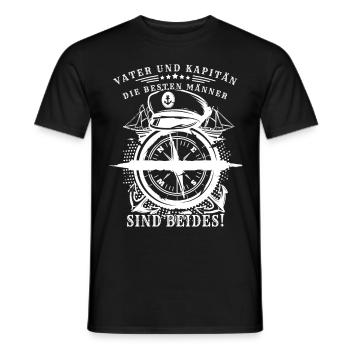 Vater und Kapitän - die besten Mann sind beides - Männer T-Shirt - Schwarz - Vorne - AI Model Male 178 light (178cm)