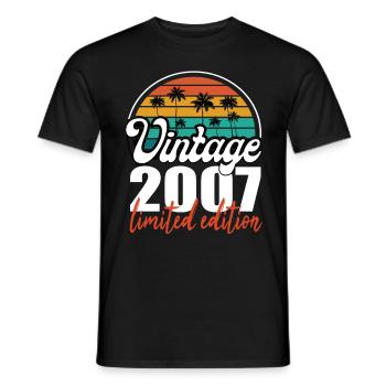Vintage Geburtstag Geburtstag Retro 2007 Limited - Männer T-Shirt - Schwarz - Vorne - AI Model Male 178 light (178cm)