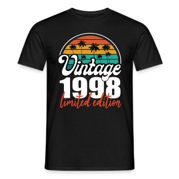 Vintage Geburtstag Geburtstag Retro 1998 Limited - Männer T-Shirt - Schwarz - Vorne - AI Model Male 178 light (178cm)