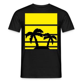 Palm Vacation Beach Pattern - Men's T-Shirt - black - Front - AI Model Male 178 light (178cm)