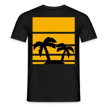 Palm Vacation Beach Pattern - Men's T-Shirt - black - Front - AI Model Male 178 light (178cm)