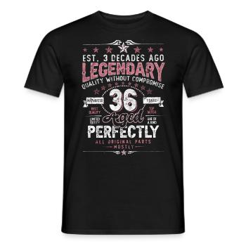 Vintage 36 Aged Perfectly Women on 36th Birthday - Men's T-Shirt - black - Front - AI Model Male 178 light (178cm)