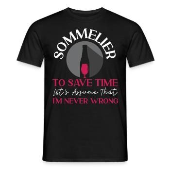 Sommelier Wine Drinking Tasting - Männer T-Shirt - Schwarz - Vorne - AI Model Male 178 light (178cm)