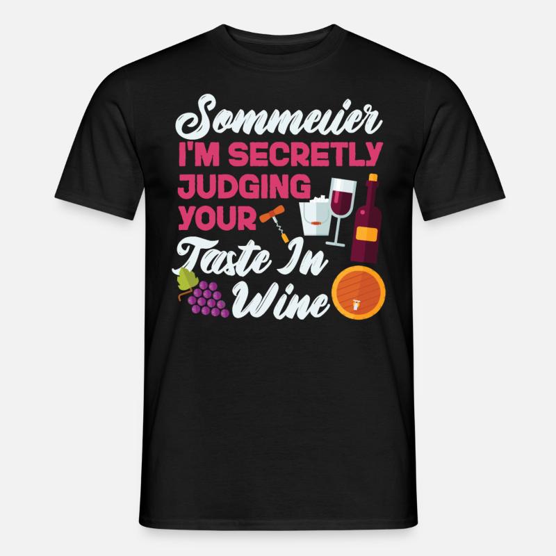 Sommelier Wine Drinking Tasting - Men's T-Shirt - black