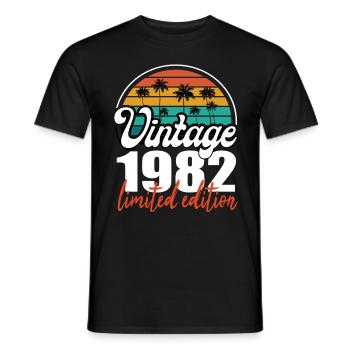 Vintage Geburtstag Geburtstag Retro 1982 Limited - Männer T-Shirt - Schwarz - Vorne - AI Model Male 178 light (178cm)