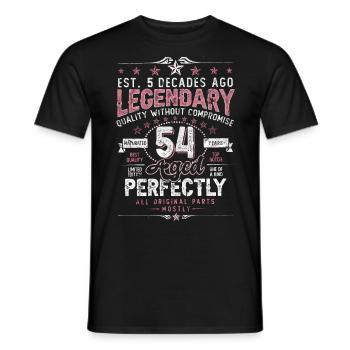 Vintage 54 Aged Perfectly Women on 54th Birthday - Men's T-Shirt - black - Front - AI Model Male 178 light (178cm)