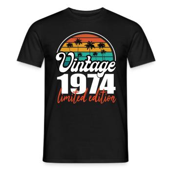 Vintage Geburtstag Geburtstag Retro 1974 Limited - Männer T-Shirt - Schwarz - Vorne - AI Model Male 178 light (178cm)