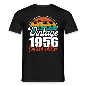 Vintage Geburtstag Geburtstag Retro 1956 Limited - Männer T-Shirt - Schwarz - Vorne - AI Model Male 178 light (178cm)