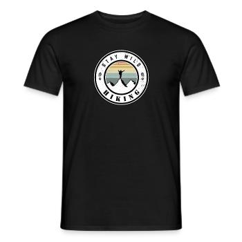 Restez sauvage - randonnée - T-shirt homme - noir - Devant - AI Model Male 178 light (178cm)