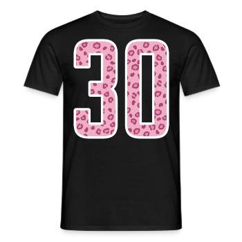 30 Number 30 years gift idea - Men's T-Shirt - black - Front - AI Model Male 178 light (178cm)