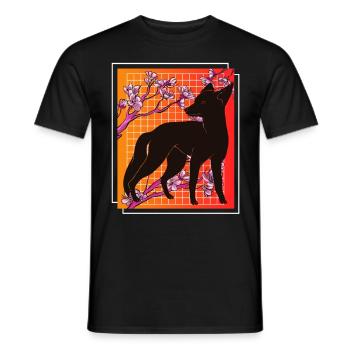 Kiteune renard japonais - T-shirt homme - noir - Devant - AI Model Male 178 light (178cm)