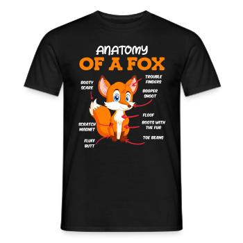Anatomie eines Fuches Fuchs Kinder - Männer T-Shirt - Schwarz - Vorne - AI Model Male 178 light (178cm)
