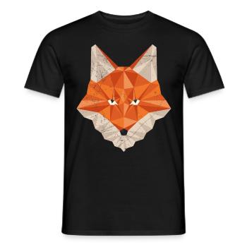 Fuchs Polygon Jäger Jagd - Männer T-Shirt - Schwarz - Vorne - AI Model Male 178 light (178cm)