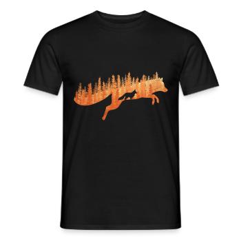 Fox Silhouette Fox Forest Hunter - T-shirt homme - noir - Devant - AI Model Male 178 light (178cm)