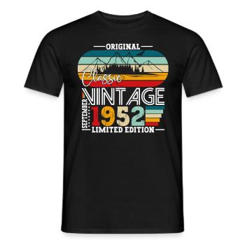 Original September Vintage 1952 Birthday Funny - Men's T-Shirt - black - Front - AI Model Male 178 light (178cm)