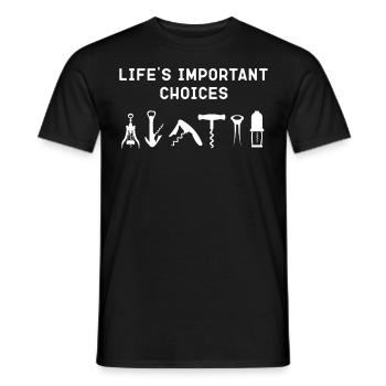 Dégustation de vin de sommelier - T-shirt homme - noir - Devant - AI Model Male 178 light (178cm)