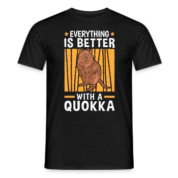 Alles ist besser mit Quokka Beuteltier - Männer T-Shirt - Schwarz - Vorne - AI Model Male 178 light (178cm)