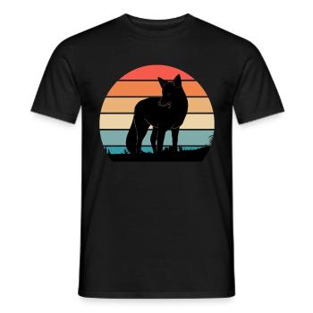 Vintage Fuchs Jäger Jagd - Männer T-Shirt - Schwarz - Vorne - AI Model Male 178 light (178cm)