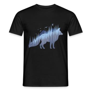 Fox Silhouette Fox Forest Hunter - T-shirt homme - noir - Devant - AI Model Male 178 light (178cm)