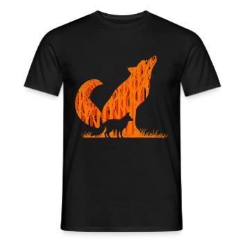 Fox Silhouette Fox Forest Hunter - T-shirt homme - noir - Devant - AI Model Male 178 light (178cm)