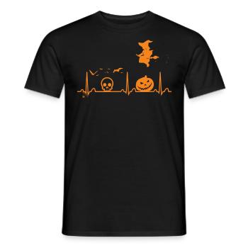 Halloween Heartbeat - Männer T-Shirt - Schwarz - Vorne - AI Model Male 178 light (178cm)