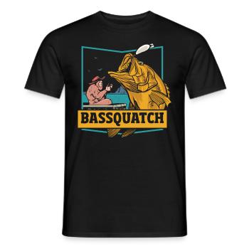 Perche Bigfoot Pêche Pêcheur Singe Homme Canne à pêche - T-shirt homme - noir - Devant - AI Model Male 178 light (178cm)