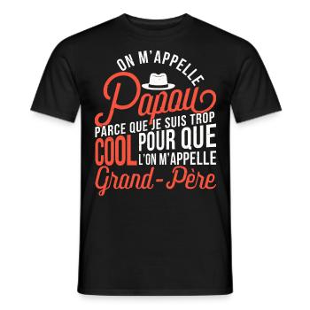 Papou Fete Des Grand Pères Papy - T-shirt homme - noir - Devant - AI Model Male 178 light (178cm)