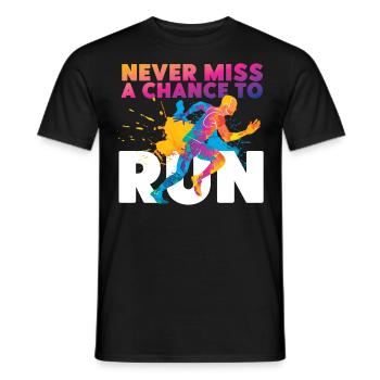 Running Runner Half Marathon - Men's T-Shirt - black - Front - AI Model Male 178 light (178cm)