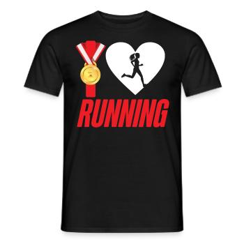 Running Runner Half Marathon Heart - Männer T-Shirt - Schwarz - Vorne - AI Model Male 178 light (178cm)