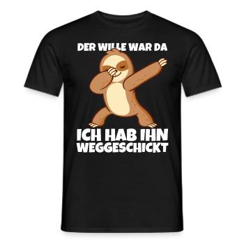 Dabbendes Faultier Spruch für Faulenzer - Männer T-Shirt - Schwarz - Vorne - AI Model Male 178 light (178cm)