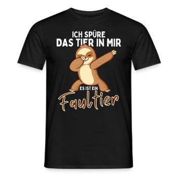 Dabbendes Faultier Spruch für Faulenzer - Männer T-Shirt - Schwarz - Vorne - AI Model Male 178 light (178cm)