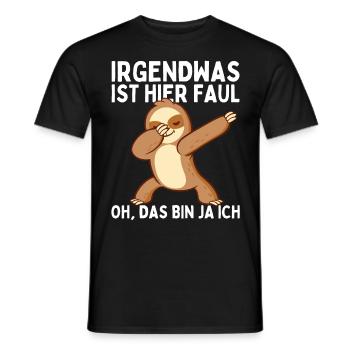 Dabbendes Faultier Spruch für Faulenzer - Männer T-Shirt - Schwarz - Vorne - AI Model Male 178 light (178cm)