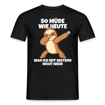 Dabbendes Faultier Spruch für Faulenzer - Männer T-Shirt - Schwarz - Vorne - AI Model Male 178 light (178cm)