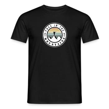 Free in the mountains - Männer T-Shirt - Schwarz - Vorne - AI Model Male 178 light (178cm)