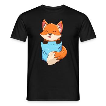 Renard dans la poitrine Pocket Shirt Pocket Fake Breast Pocket - T-shirt homme - noir - Devant - AI Model Male 178 light (178cm)