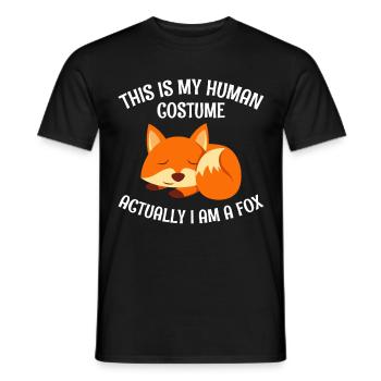 Ceci est mon costume humain je suis un renard - T-shirt homme - noir - Devant - AI Model Male 178 light (178cm)