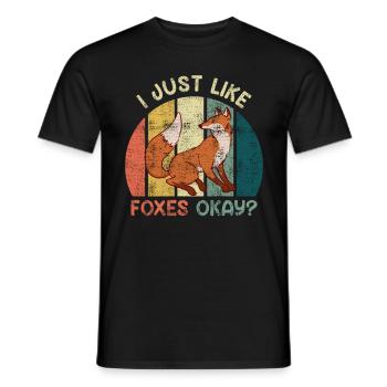 J’aime juste les renards ok? Renard - T-shirt homme - noir - Devant - AI Model Male 178 light (178cm)