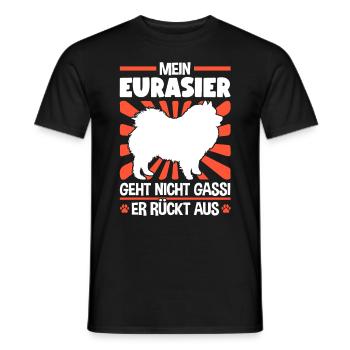 Eurasier Gassi gehen Eurasian Dog - Männer T-Shirt - Schwarz - Vorne - AI Model Male 178 light (178cm)
