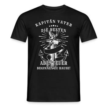 Kapitän Vater: Die besten Abenteuer beginnen zu Ha - Männer T-Shirt - Schwarz - Vorne - AI Model Male 178 light (178cm)