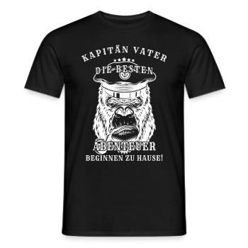 Kapitän Vater: Die besten Abenteuer beginnen zu Ha - Männer T-Shirt - Schwarz - Vorne - AI Model Male 178 light (178cm)
