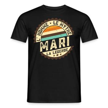 Mari L'Homme Le Mythe La Légende - T-shirt homme - noir - Devant - AI Model Male 178 light (178cm)