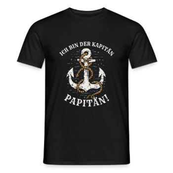 Ich bin der Kapitän, Papitän! - Männer T-Shirt - Schwarz - Vorne - AI Model Male 178 light (178cm)