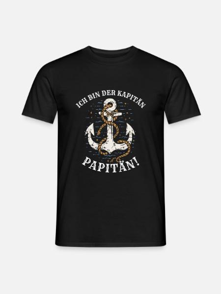 Ich bin der Kapitän, Papitän! - Männer T-Shirt - Schwarz