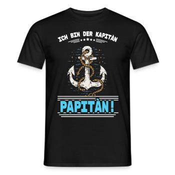 Ich bin der Kapitän, Papitän! - Männer T-Shirt - Schwarz - Vorne - AI Model Male 178 light (178cm)