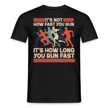 Running Runner Half Marathon It's - Männer T-Shirt - Schwarz - Vorne - AI Model Male 178 light (178cm)