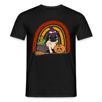 Süßer Mops Halloween Kostüm Hund - Männer T-Shirt - Schwarz - Vorne - AI Model Male 178 light (178cm)