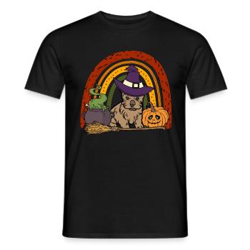 Mignon Silky Terrier Halloween Lover Kawaii - T-shirt homme - noir - Devant - AI Model Male 178 light (178cm)