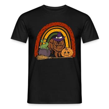 Cute Chow Chow Halloween Dog - Men's T-Shirt - black - Front - AI Model Male 178 light (178cm)