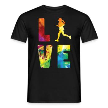 Running Runner Half Marathon - Men's T-Shirt - black - Front - AI Model Male 178 light (178cm)