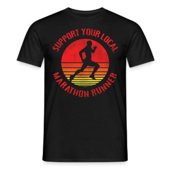 Running Runner Half Marathon Retro - Männer T-Shirt - Schwarz - Vorne - AI Model Male 178 light (178cm)